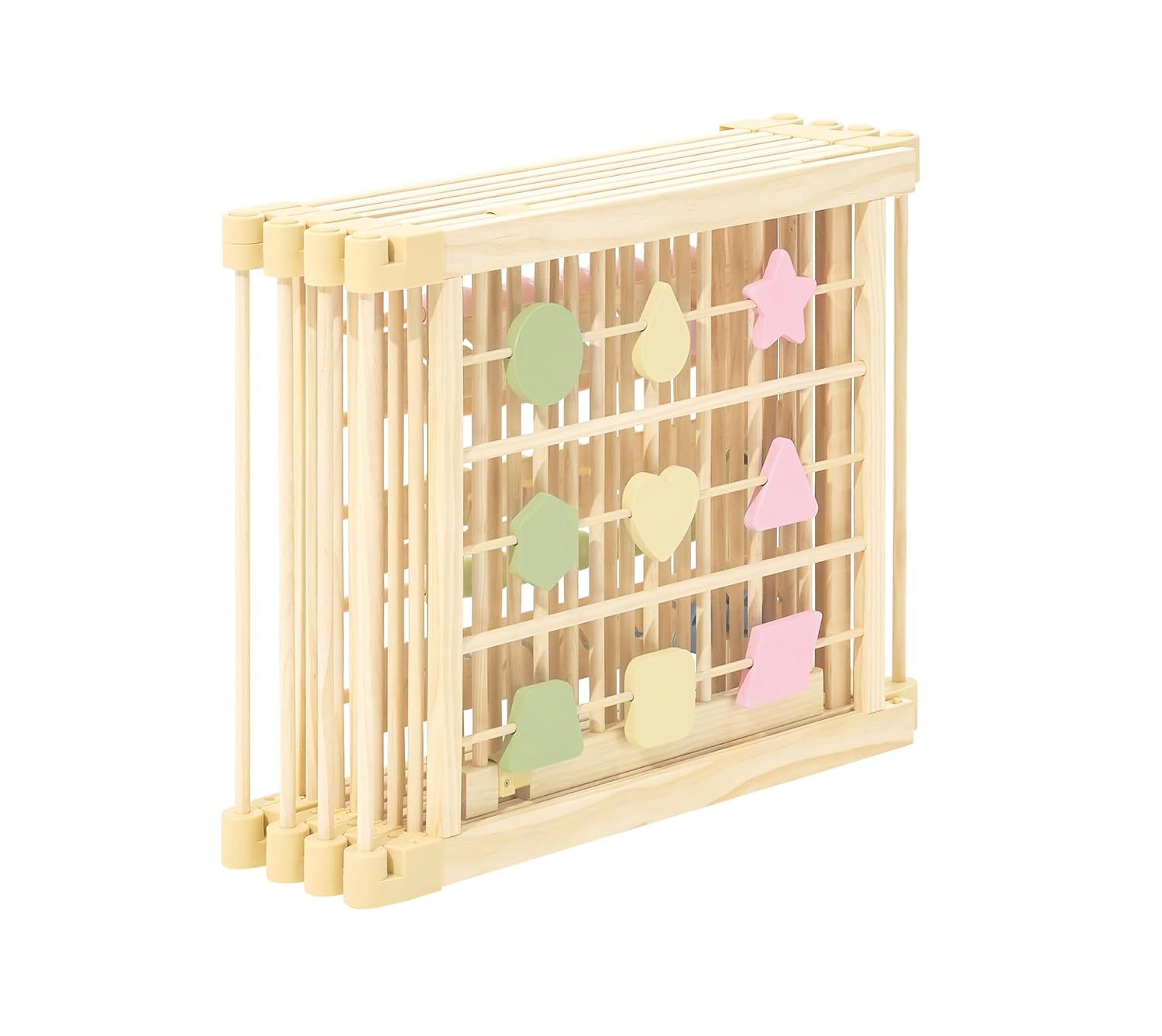 ZETY Natural Wood Baby Playpen – 8 or 10 Panel Foldable Play Yard with Door Panel and Built-in Toys, CPC Certified & SGS Tested - Image 5
