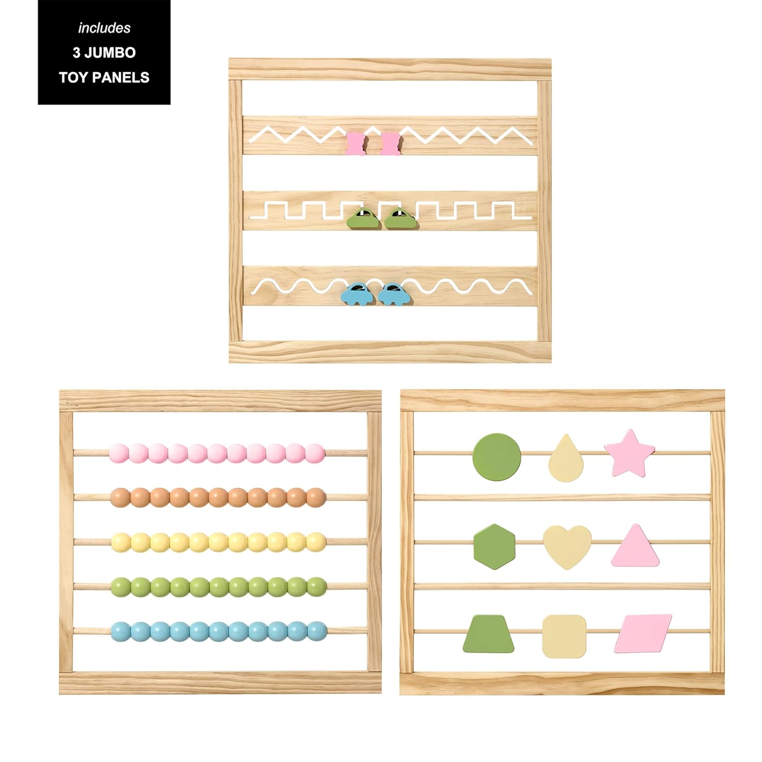ZETY Natural Wood Baby Playpen – 8 or 10 Panel Foldable Play Yard with Door Panel and Built-in Toys, CPC Certified & SGS Tested - Image 4